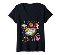 Mujer VBS 2025 Magnified Smallest Insects Adventure Salmo 34:3 Camiseta Cuello V