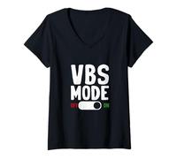 Mujer VBS Vacation Bible School Mode En Summer Christian Teacher Camiseta Cuello V