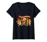 Mujer Veamos películas de Terror Espeluznante Fan de la película de Halloween Camiseta Cuello V