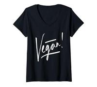 Mujer Vegan Plant Powered Vegano Vegetariano Go Vegan Camiseta Cuello V