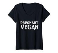 Mujer Veganas Embarazadas Que esperan Que Las Madres Sean Regalo Veganismo Girl Camiseta Cuello V