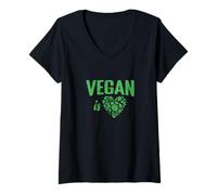 Mujer Vegano es Amor repollo Camiseta Cuello V