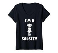 Mujer Vegetable Salsify Funny Food Simple I'm a Salsify Camiseta Cuello V