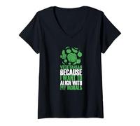 Mujer Vegetariano Alinear con Mi Moral Estilo De Vida Verde Camiseta Cuello V