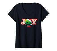 Mujer VeggieTales Joy To The World Singing Percy Pea Camiseta Cuello V