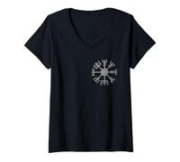 Mujer Vegvisir: Viking Compass Celtic Nordic Mythology Valhalla Camiseta Cuello V