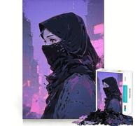 Mujer Velada en neón Rompecabezas de 1000 Piezas para Adultos Juego Que estimula la Mente Superficie Lisa y sin Rebabas Un pasatiempo Fascinante para los Momentos de Ocio (50x75cm)
