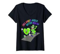 Mujer Velocidad máxima por Delante para un Mejor diseño de Salud: Retro Run Camiseta Cuello V