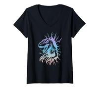Mujer Velociraptor, Dinosaurio, Rapaz Camiseta Cuello V