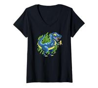 Mujer Velociraptor, Dinosaurio, Rapaz Camiseta Cuello V