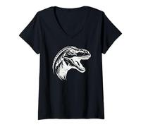 Mujer Velociraptor, Dinosaurio, Rapaz Camiseta Cuello V