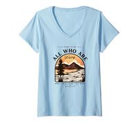 Mujer Ven a mí Todos los Que están cansados y te daré Descanso Camiseta Cuello V