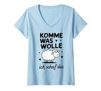 Mujer Ven qué lana, yo oveja el agricultor granja motivación Camiseta Cuello V