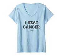 Mujer Vencí al cáncer. Punto. Divertido sobreviviente de cáncer Camiseta Cuello V