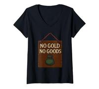 Mujer Vendedor de REN Faire Equipo de Feria de Fantasía Merchant Renaissance Camiseta Cuello V