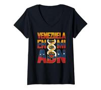 Mujer Venezuela en mi ADN Patrimonio del Orgullo Venezolano Camiseta Cuello V