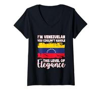 Mujer Venezuela Flag Proud Elegant Venezuelan Boyfriend Girlfriend Camiseta Cuello V