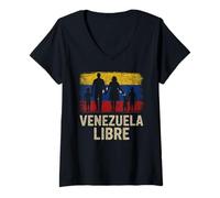 Mujer Venezuela Libre Libertad para Venezuela Esperanza Venezolana Camiseta Cuello V