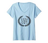 Mujer Veni VEDI Vici Julius Caesar Cita I Vini VII Conquered Camiseta Cuello V