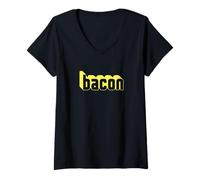 Mujer Ventilador de Barbacoa I Love Bacon para Desayuno Camiseta Cuello V