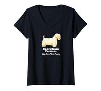 Mujer Ventiladores para Mascotas Sealyham Terrier, Welsh Charm Terrier Tenacity Camiseta Cuello V