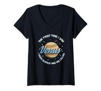 Mujer Venus Ciencia Llamando Espacio Meme Camiseta Cuello V