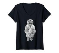 Mujer Venus Von Willendorf Escultura bodypositive Estatua Alemana Camiseta Cuello V