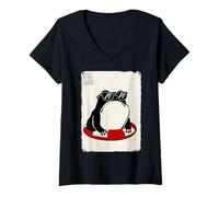 Mujer Verano Grumpy Frog Funny Kawaii Japonés Camiseta Cuello V