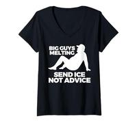 Mujer Verano Papá Humor Chicos Grandes Derritiendo Enviar Hielo No Consejos Camiseta Cuello V