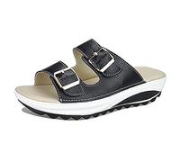 Mujer Verano Plataformas Sandalias, Morbuy Talla Grande Moda Casual Cómodas Sandalias Cuña Planas Punta Abierta Tacón 3 CM Antideslizant Zapatillas Chanclas (39,Negro)