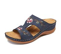 Mujer Verano Plataformas Sandalias, Morbuy Talla Grande Roma Moda Cómodosandalias Cuña Planas Punta Abierta Tacón 5 CM Transpirable Confort Antideslizant Plantilla Zapatillas Chanclas (43,Azul)