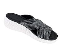 Mujer Verano Plataformas Sandalias, Morbuy Talla Grande Roma Moda Cómodosandalias Cuña Planas Punta Abierta Tacón 4CM Transpirable Confort Antideslizant Plantilla Zapatillas Chanclas (39,Negro)