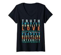 Mujer Verdad Amor Empatía Auto Conciencia Palabras Inspiradoras Fresco Camiseta Cuello V