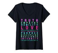 Mujer Verdad Amor Empatía Autoconciencia Palabras Inspiradoras Cool Camiseta Cuello V