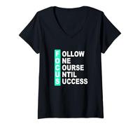 Mujer Verde Azulado Claro Aqua Color Follow The Course Light Teal Aqua Camiseta Cuello V