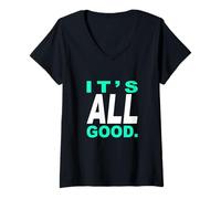 Mujer Verde Azulado Claro Aqua Color It's Good - All of It Light Teal Aqua Camiseta Cuello V
