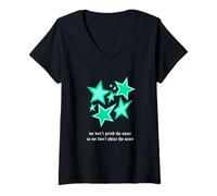 Mujer Verde Azulado Claro Aqua Color Shine Like Us Light Teal Aqua Graphic Camiseta Cuello V