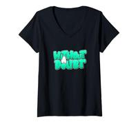 Mujer Verde azulado claro Aqua Without A Doubt Light Teal Aqua Graphic Camiseta Cuello V