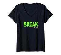 Mujer Verde Break The Mold Gráfico Verde Camiseta Cuello V