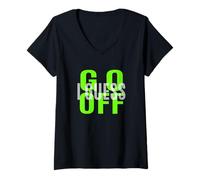 Mujer Verde Don't Let Me Stop You... Gráfico Verde Camiseta Cuello V