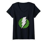 Mujer Verde Rayo salvaje Verde Gráfi Camiseta Cuello V