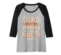 Mujer Veronica Idea Regalo Personalizzata Amica Nome Divertente Camiseta Manga Raglan