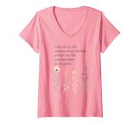 Mujer Versículo de la Biblia Cristiana Y Toda Mi Vida Has Sido Fiel Camiseta Cuello V