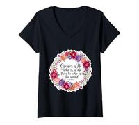 Mujer Versículo de la Biblia Mujer Cristiana Jesús Mayor Es El Que Está En Mí Camiseta Cuello V