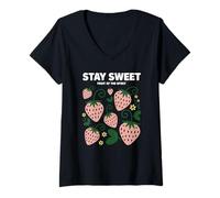 Mujer Versículo de la Biblia Stay Sweet Fruit of The Spirit Camiseta Cuello V