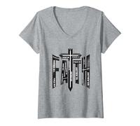 Mujer Versículos bíblicos de fe Cristiana creencias religiosas Camiseta Cuello V