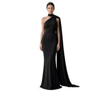 Mujer Vestido Boda Noche Fiesta De Baile Cóctel Invitada Ropa Satén | Cuello Halter,Borde Inferior Fluyente Asimétrico,Sin Espalda,Fiesta De Baile,Graduación,Mono Invitado Boda,Temática