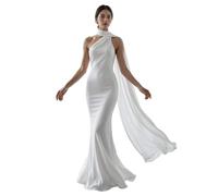Mujer Vestido De Noche Negocios Cóctel Baile Ceremonia Boda Invitada | Sin Espalda,Detalle Capuza Lateral Con Drapado,Cuello Halter,Invitado Boda,Fiesta,Diaria,Dama De Honor,Todos Los Días