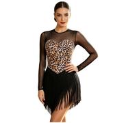 Mujer Vestido Disfraz Cavernícola Patinaje Artístico Prehistoria Negro M