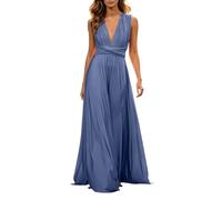 Mujer Vestido Largo sin Mangas, Vestidos de Noche Elegantes para Mujer, Vestido Maxi con Abertura, Sexy y Elegante, Vestido de cóctel, Vestido de Fiesta, Escote en V, para Boda, Dama de Honor